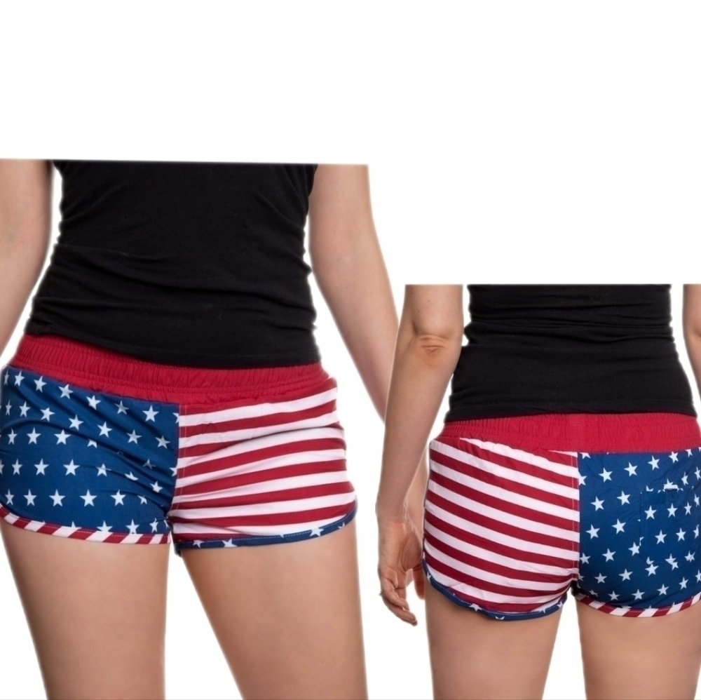 World Calhoun American Flag Printed Swim Shorts